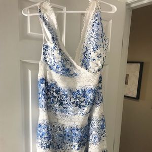 Brand New Blue and White Lace Raya Dress